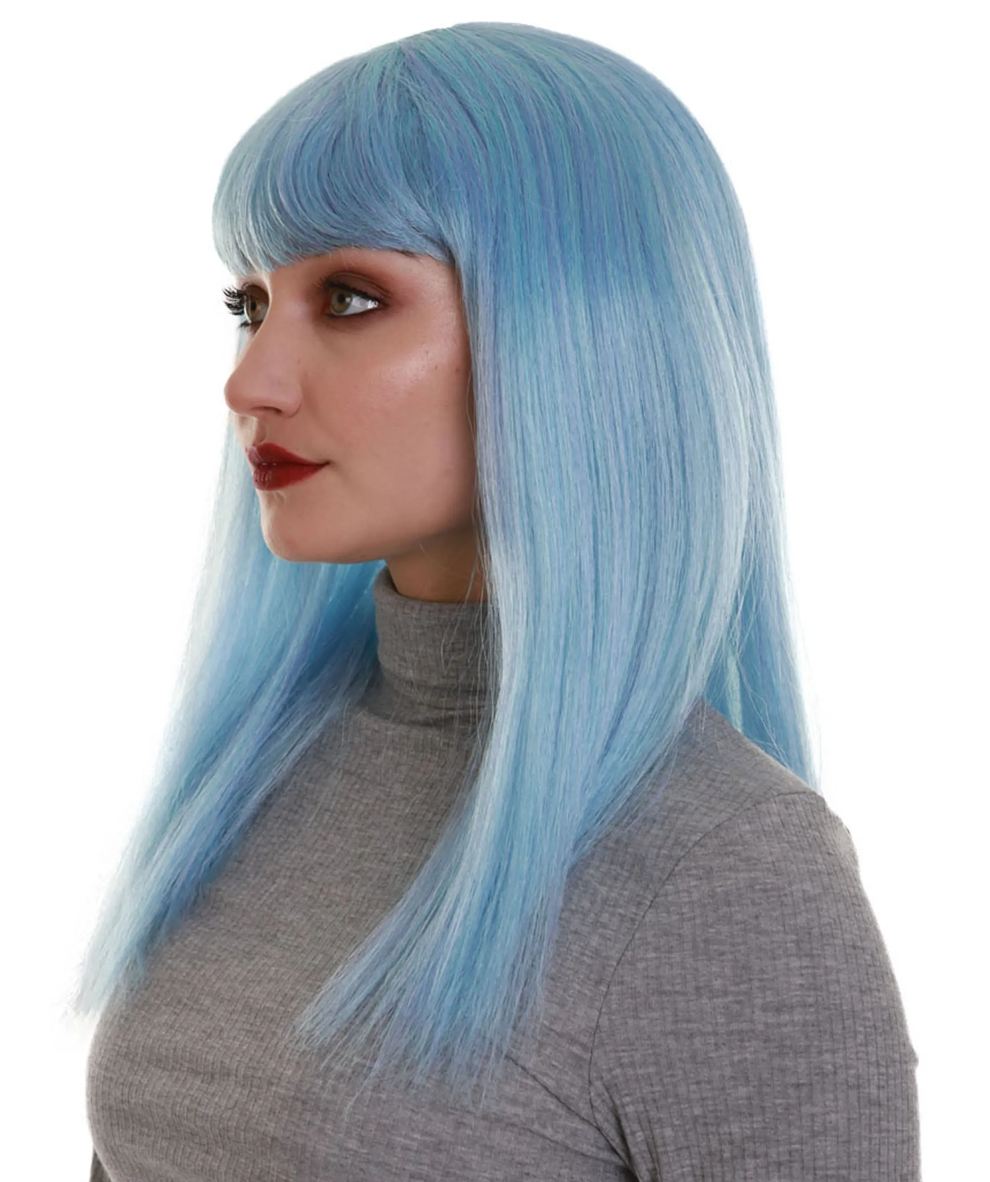 Dreamcicle | Women's Icy Blue Color Straight Shoulder Length Trendy Dreamcicle Wig