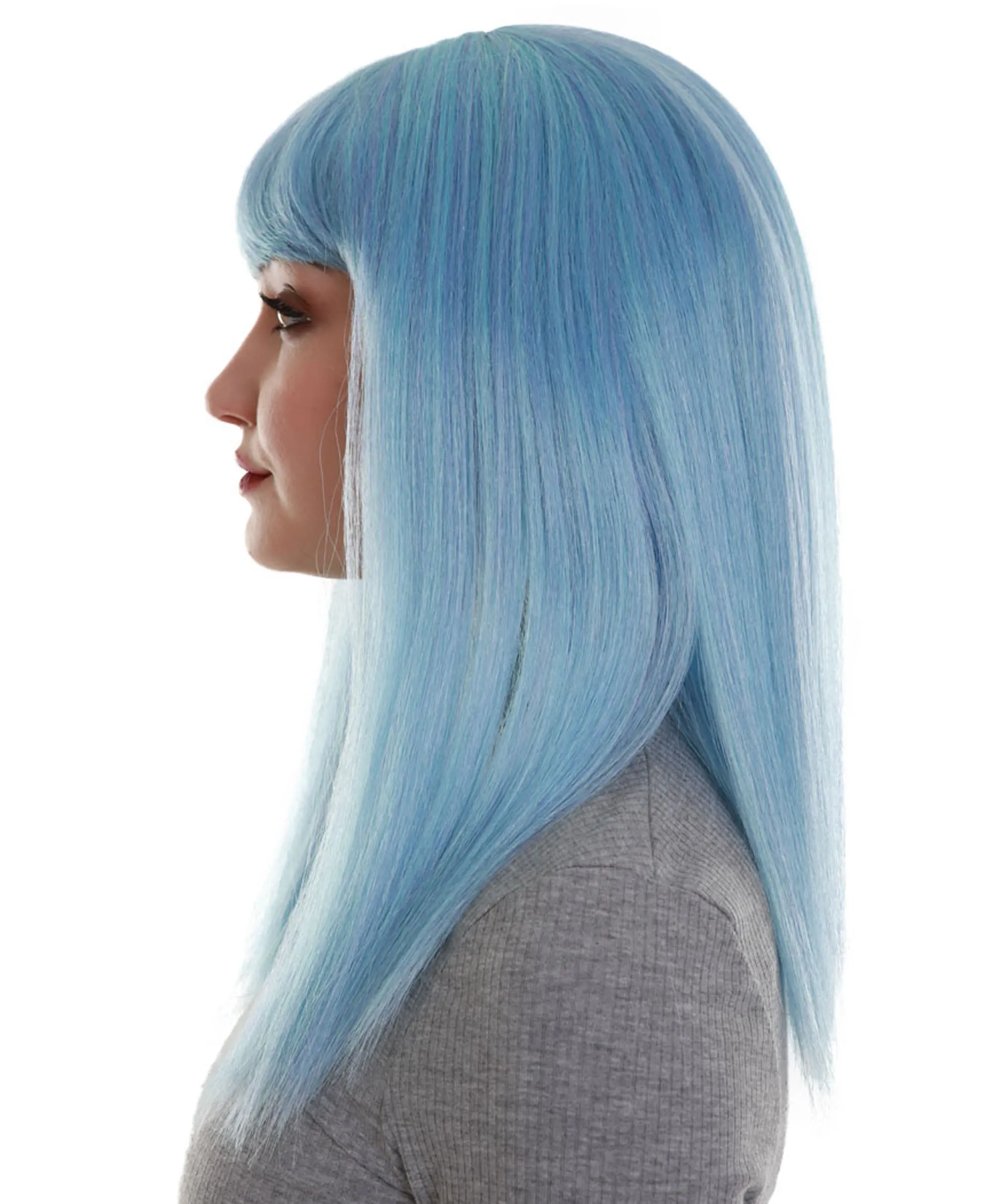 Dreamcicle | Women's Icy Blue Color Straight Shoulder Length Trendy Dreamcicle Wig