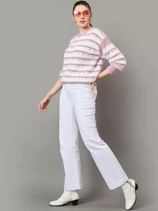 Dual-Tone Woolen Sweater Women