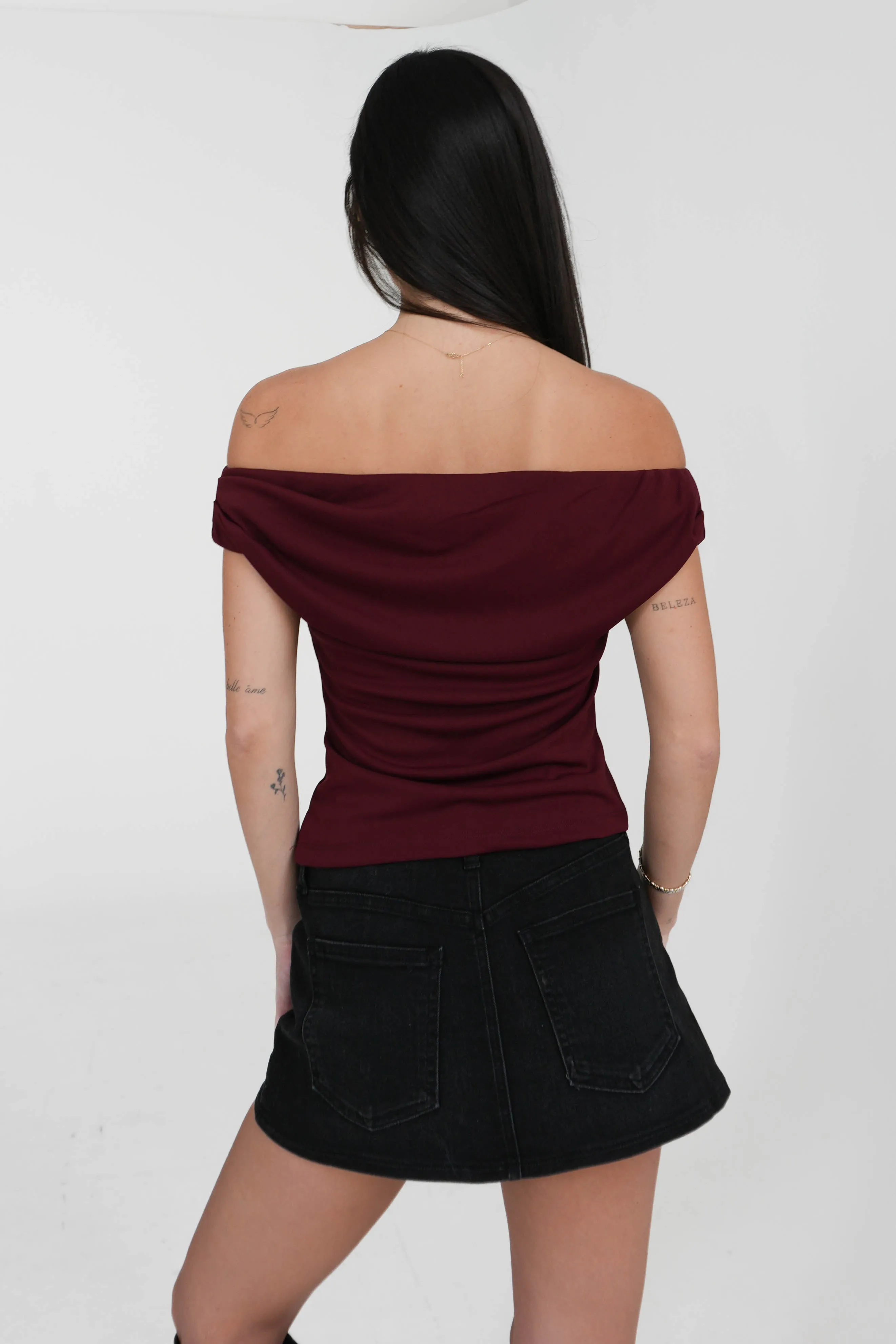 Elle Top in Burgundy