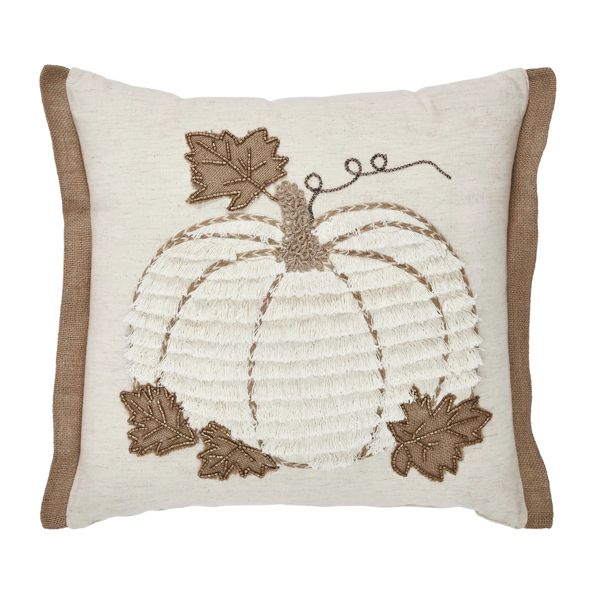 Embroidered Pumpkin Pillow 18"