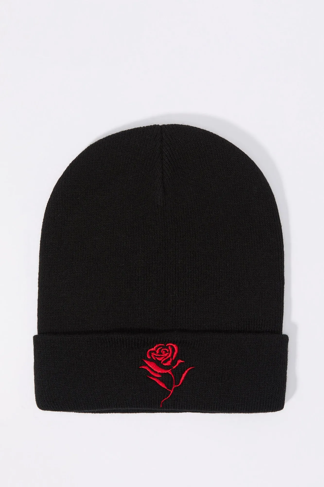 Embroidered Ribbed Knit Beanie