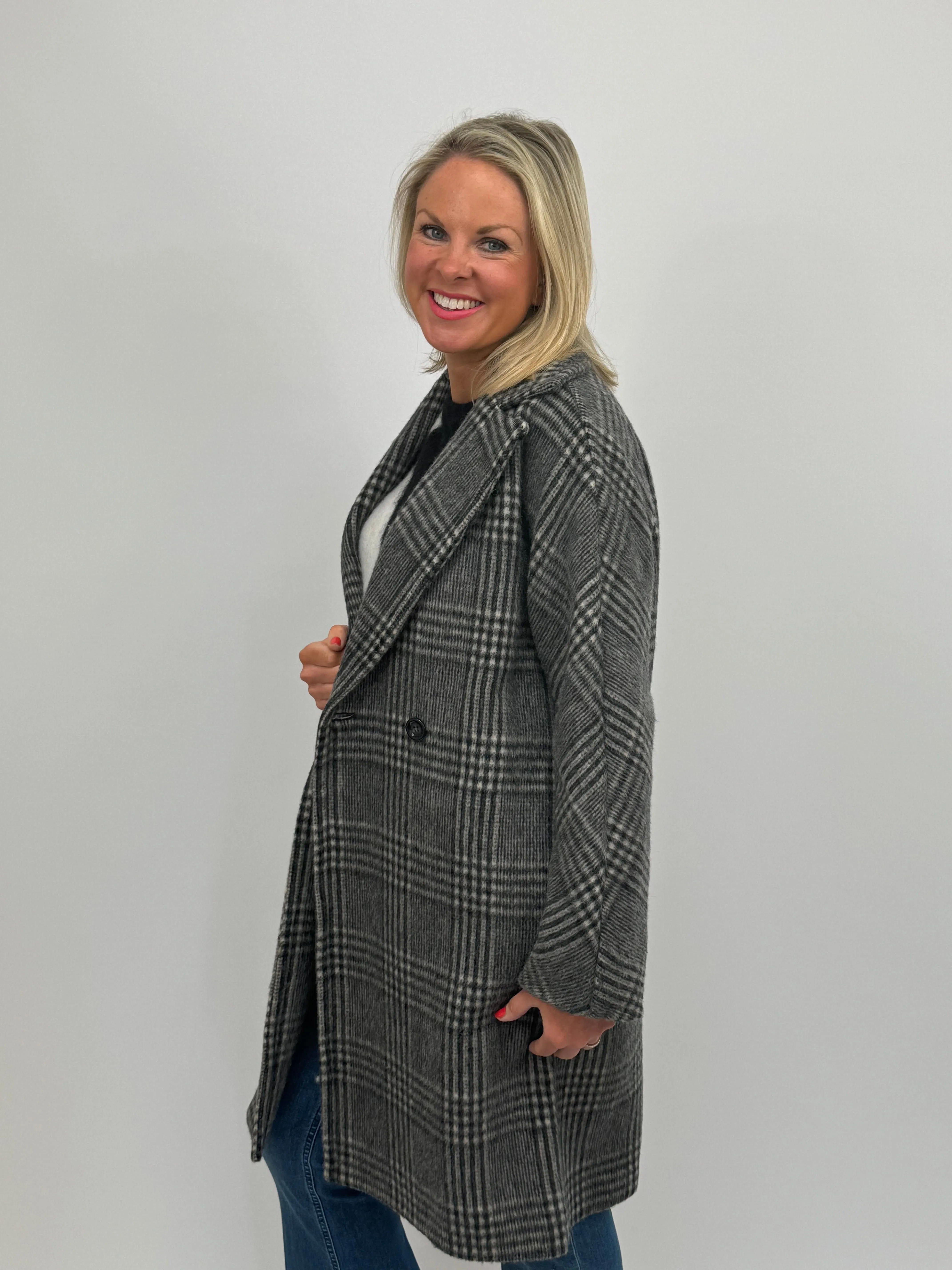 EMME Grey Check Coat