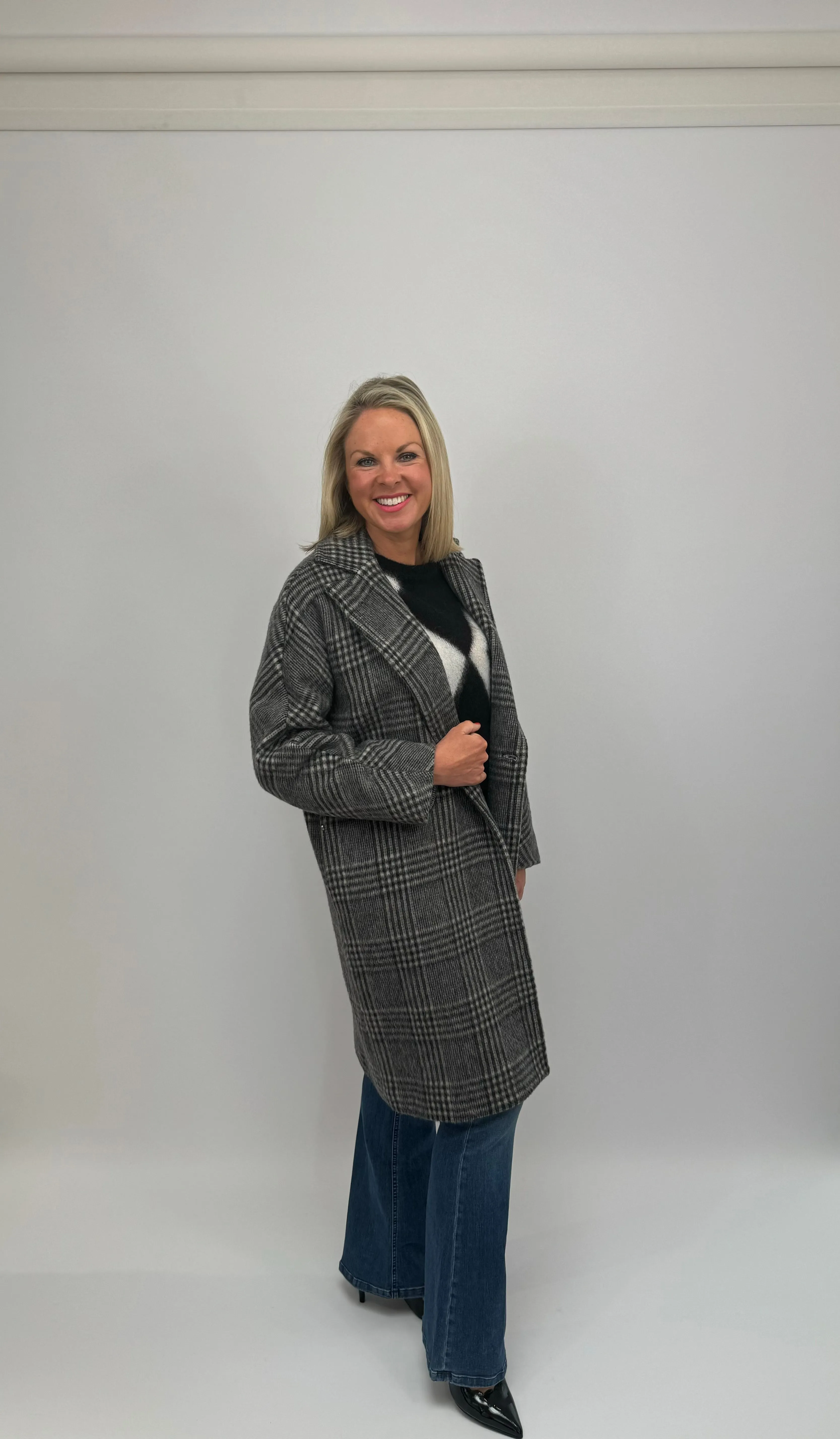 EMME Grey Check Coat