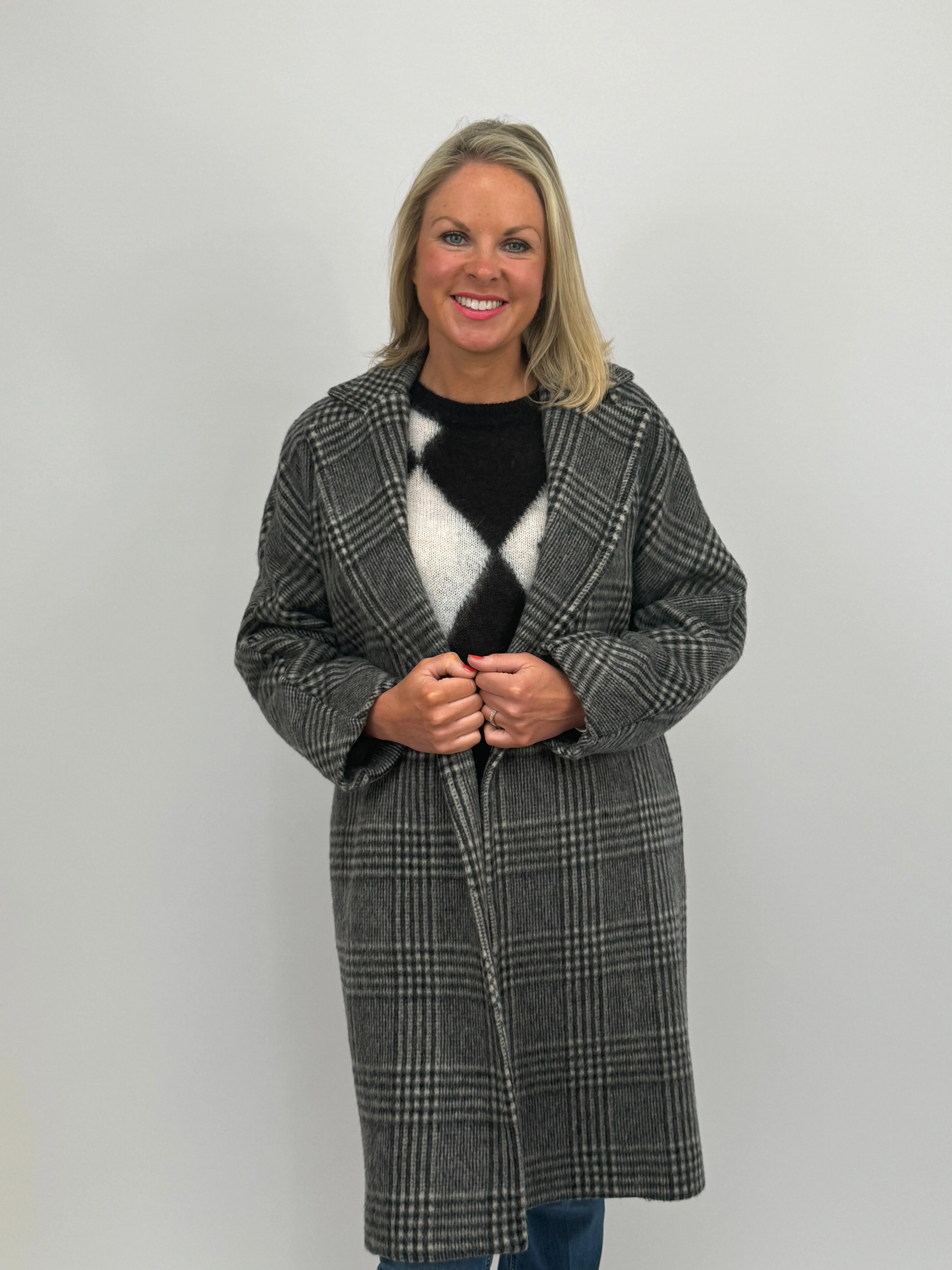 EMME Grey Check Coat