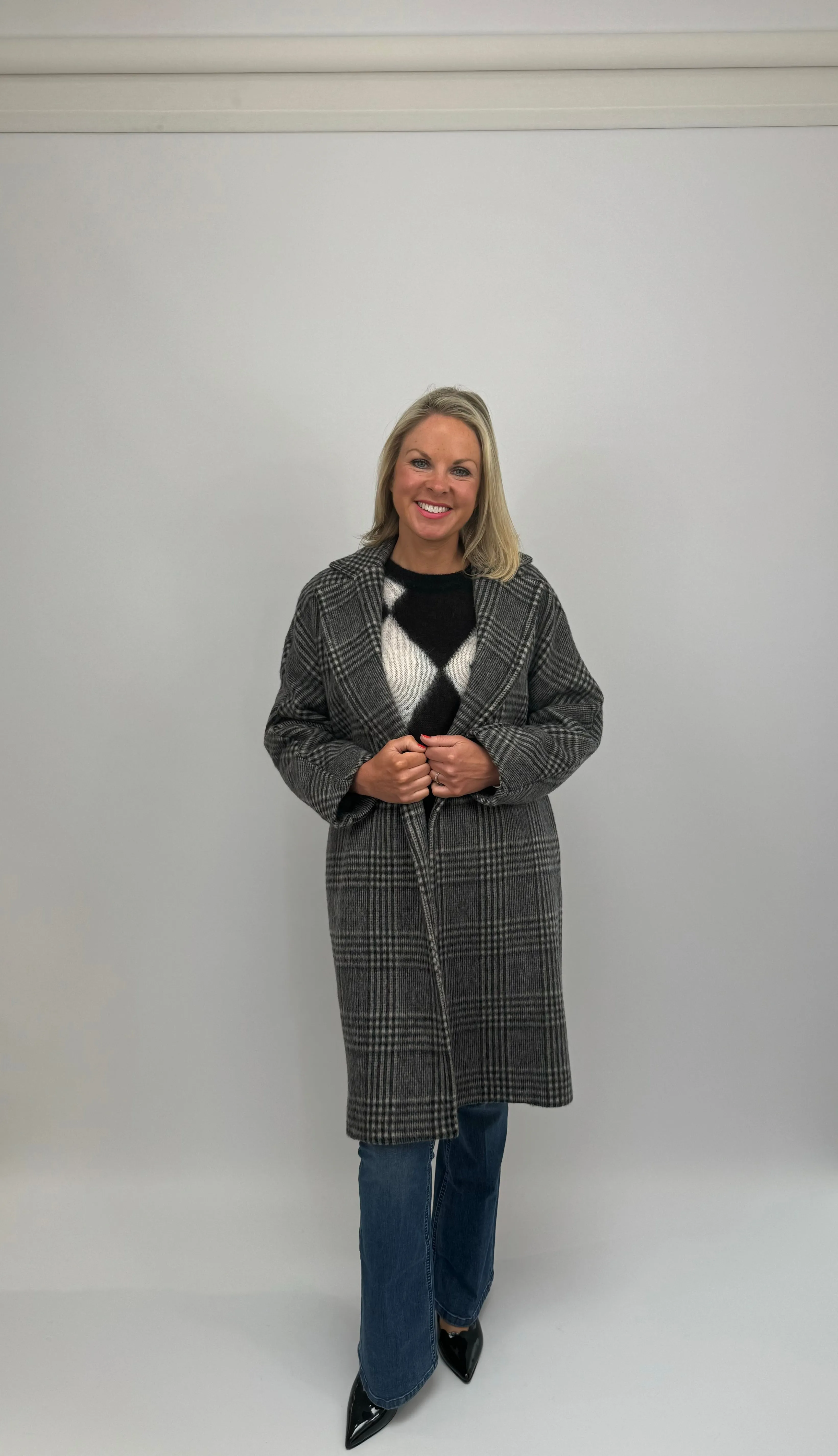 EMME Grey Check Coat