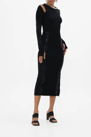 ENGINEERED CUT OUT LONG KNIT DRESS CARTOUCHE KINGDOM