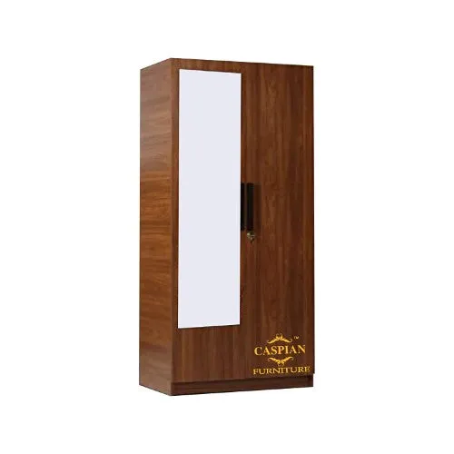 Engineered Wood 2 door Wardrobe with Mirror, Drawer, 3 Shelves & Hanging Space for Clothes || Bedroom Furniture