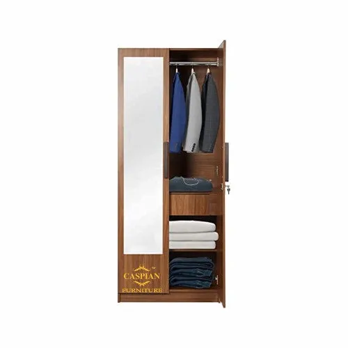 Engineered Wood 2 door Wardrobe with Mirror, Drawer, 3 Shelves & Hanging Space for Clothes || Bedroom Furniture