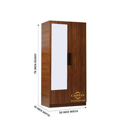 Engineered Wood 2 door Wardrobe with Mirror, Drawer, 3 Shelves & Hanging Space for Clothes || Bedroom Furniture