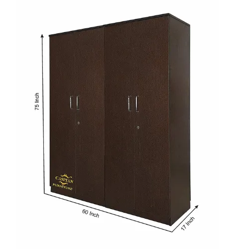 Engineered Wood 4 Door Wardrobe with Shelves and Hanging Space for Clothes || Wooden Storage Cupboard