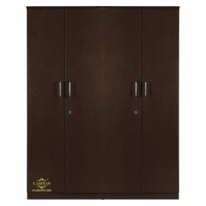 Engineered Wood 4 Door Wardrobe with Shelves and Hanging Space for Clothes || Wooden Storage Cupboard