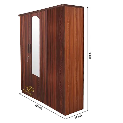 Engineered Wood Bedroom Cupboard with 4 Drawers & 5 Shelves || 4 Door Wooden cabinet/Wardrobe with Mirror & Hanging Space for Clothes