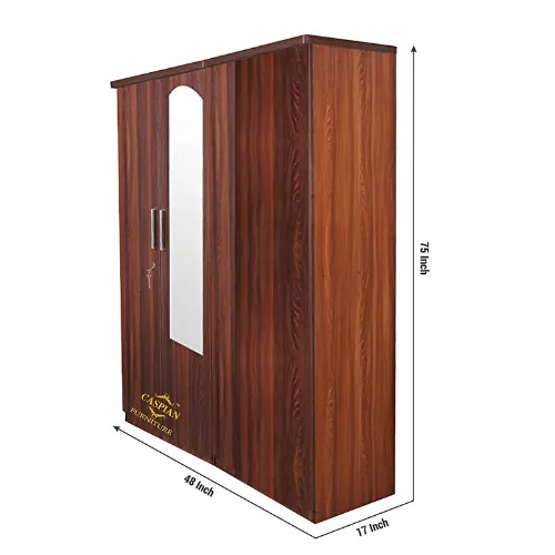 Engineered Wood Bedroom Cupboard with 4 Drawers & 5 Shelves || 4 Door Wooden cabinet/Wardrobe with Mirror & Hanging Space for Clothes