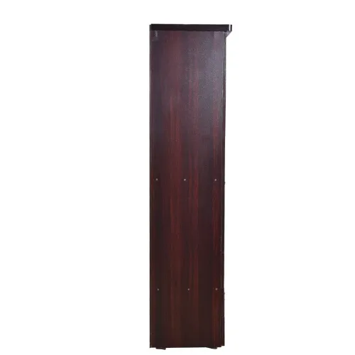 Engineered Wood Brick Textured Single Door Wardrobe (Black)