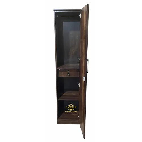 Engineered Wood Single Door Wardrobe in Junglewood Finish (Brown)