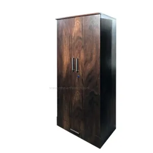 Engineered Wooden 2 Door Wardrobe for Bedroom with Mirror attached | Cupboard with Locker 2 drawers , 4 Shelf , Shoerack and Hanging space for clothes