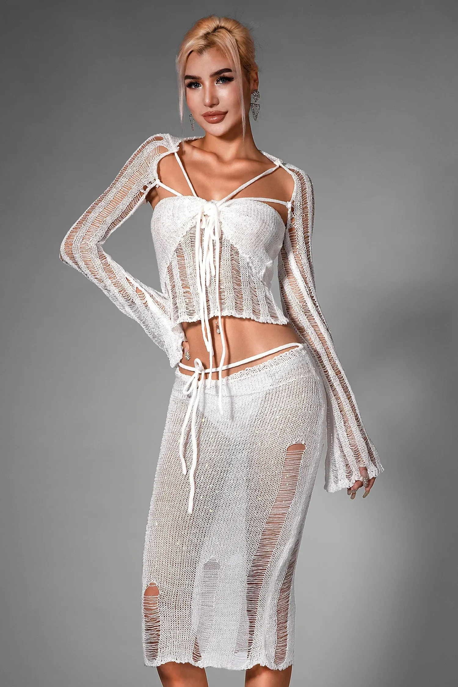 Enola Sequin 4 Piece Knit Sweater Set