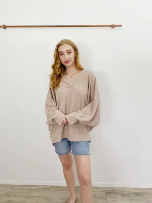 Entro Solid Beige Sweater 1X