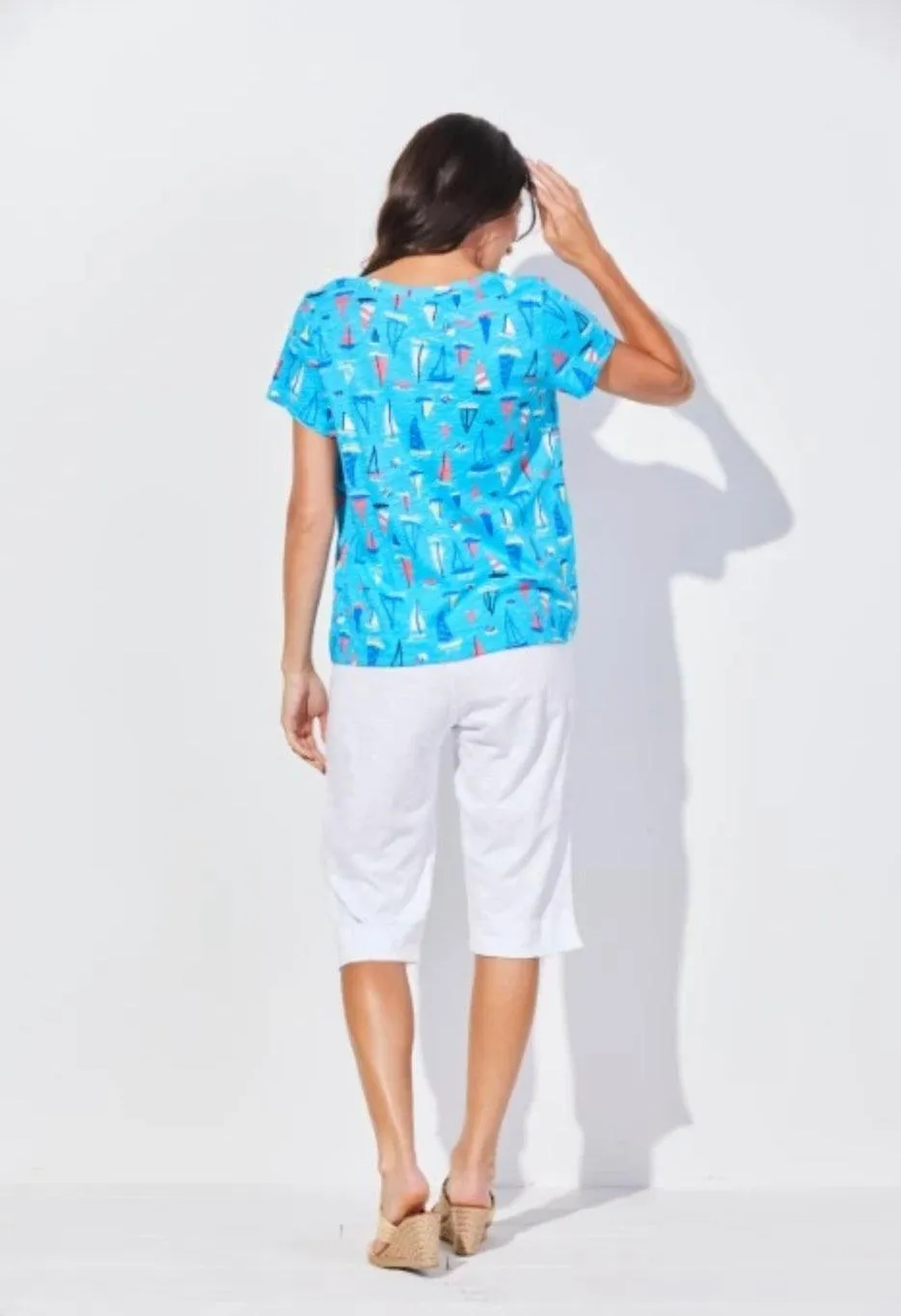 Escape Short Sleeve V-Neck Cotton Tee 10000
