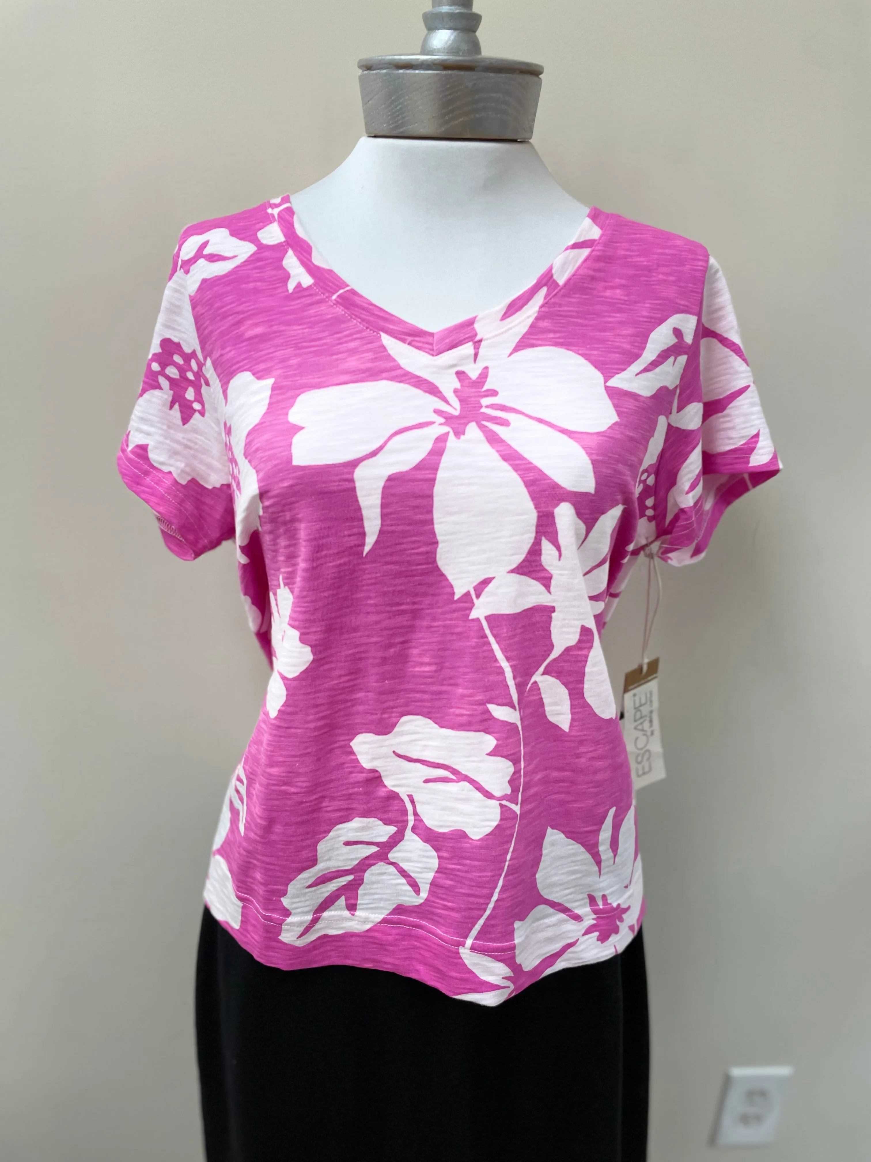 Escape Short Sleeve V-Neck Cotton Tee 10000
