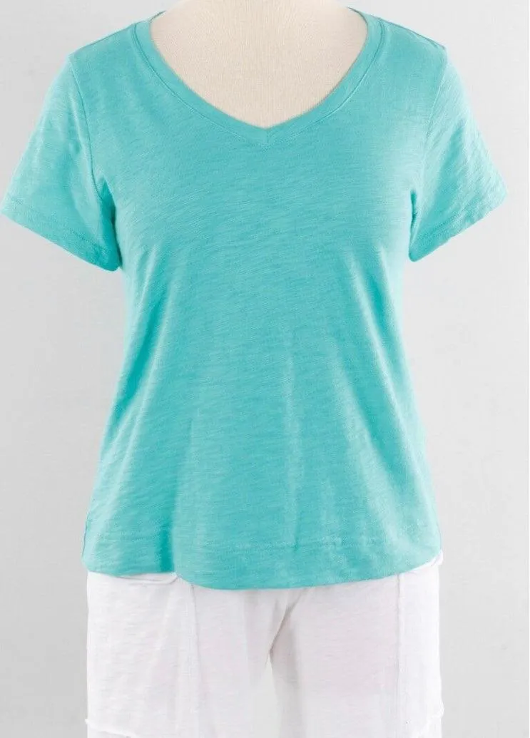 Escape Short Sleeve V-Neck Cotton Tee 10000