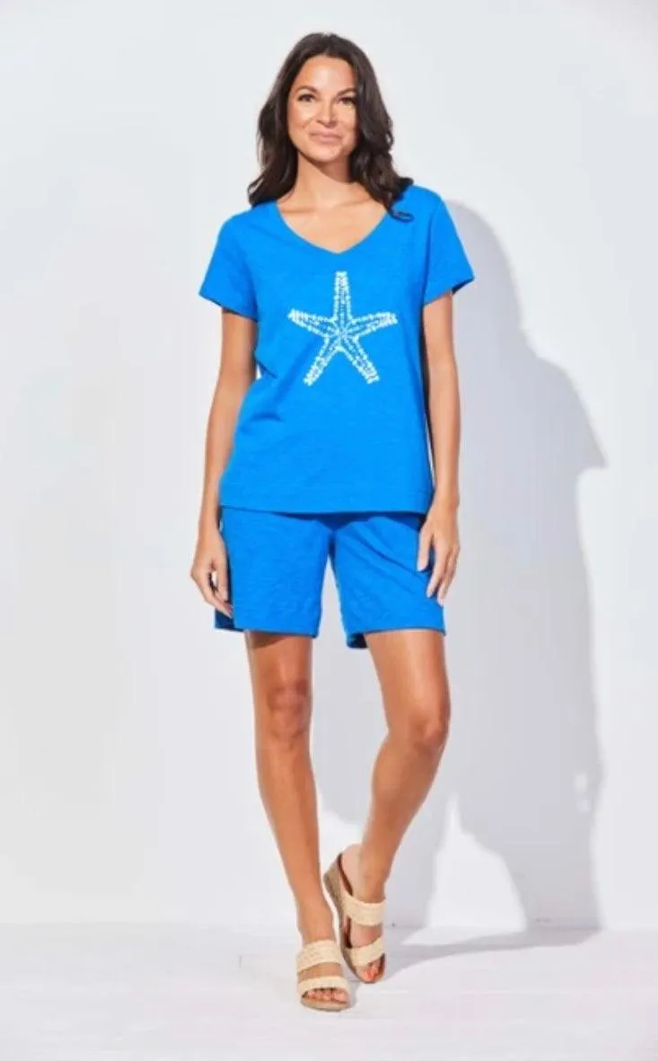 Escape Short Sleeve V-Neck Cotton Tee 10000