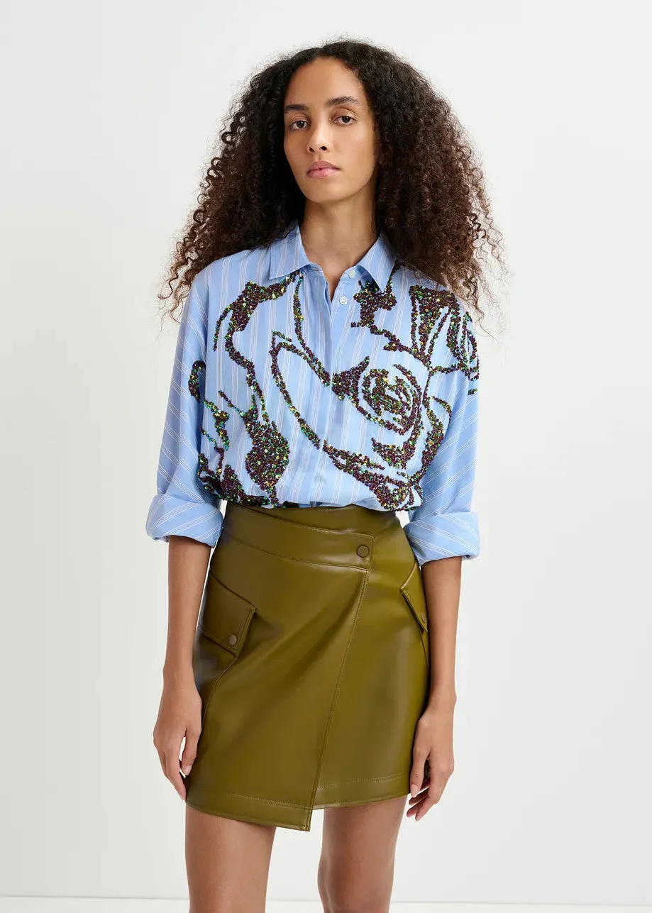 Esend Essentiel Sequin Striped Button Down