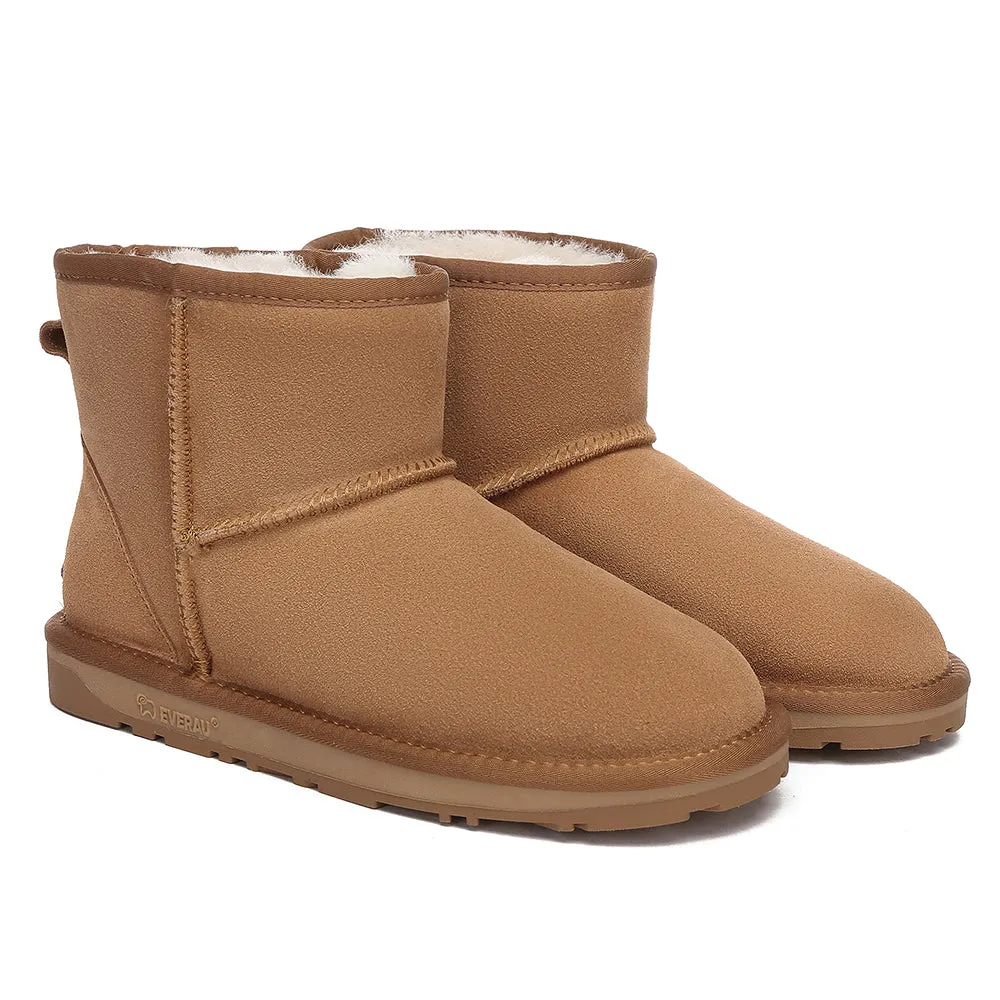 EVERAU UGG Sheepskin Wool Ankle Boots Mini Classic Suede #EA3132