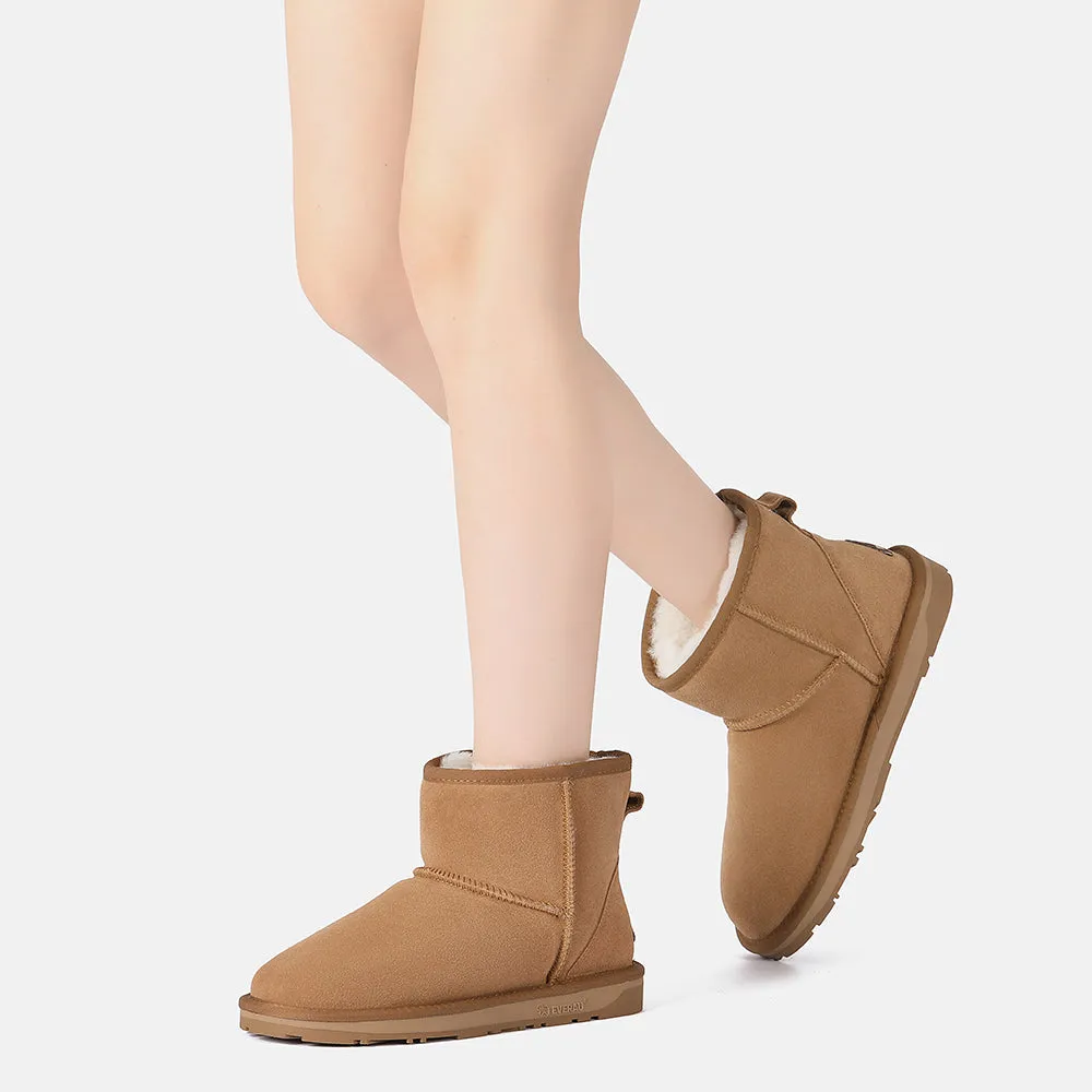 EVERAU UGG Sheepskin Wool Ankle Boots Mini Classic Suede #EA3132