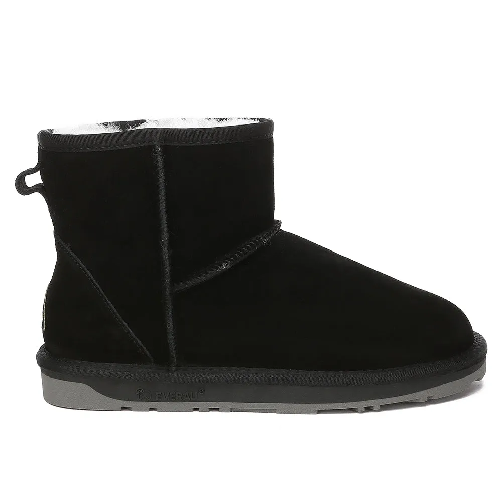 EVERAU UGG Sheepskin Wool Ankle Boots Mini Classic Suede #EA3132