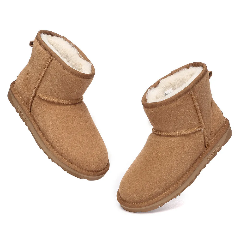 EVERAU UGG Sheepskin Wool Ankle Boots Mini Classic Suede #EA3132