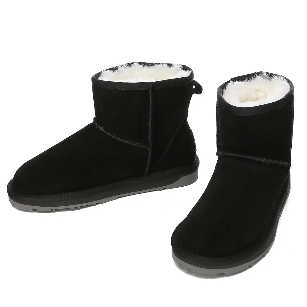 EVERAU UGG Sheepskin Wool Ankle Boots Mini Classic Suede #EA3132