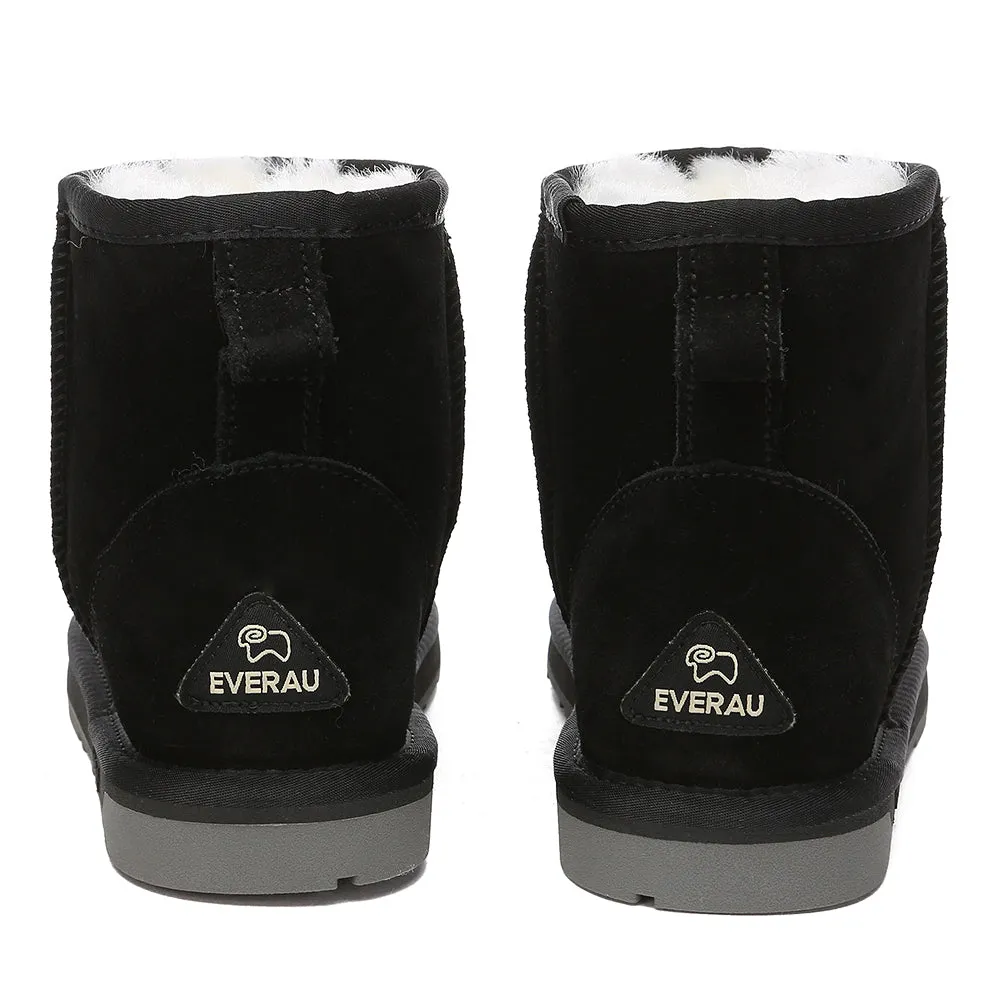 EVERAU UGG Sheepskin Wool Ankle Boots Mini Classic Suede #EA3132