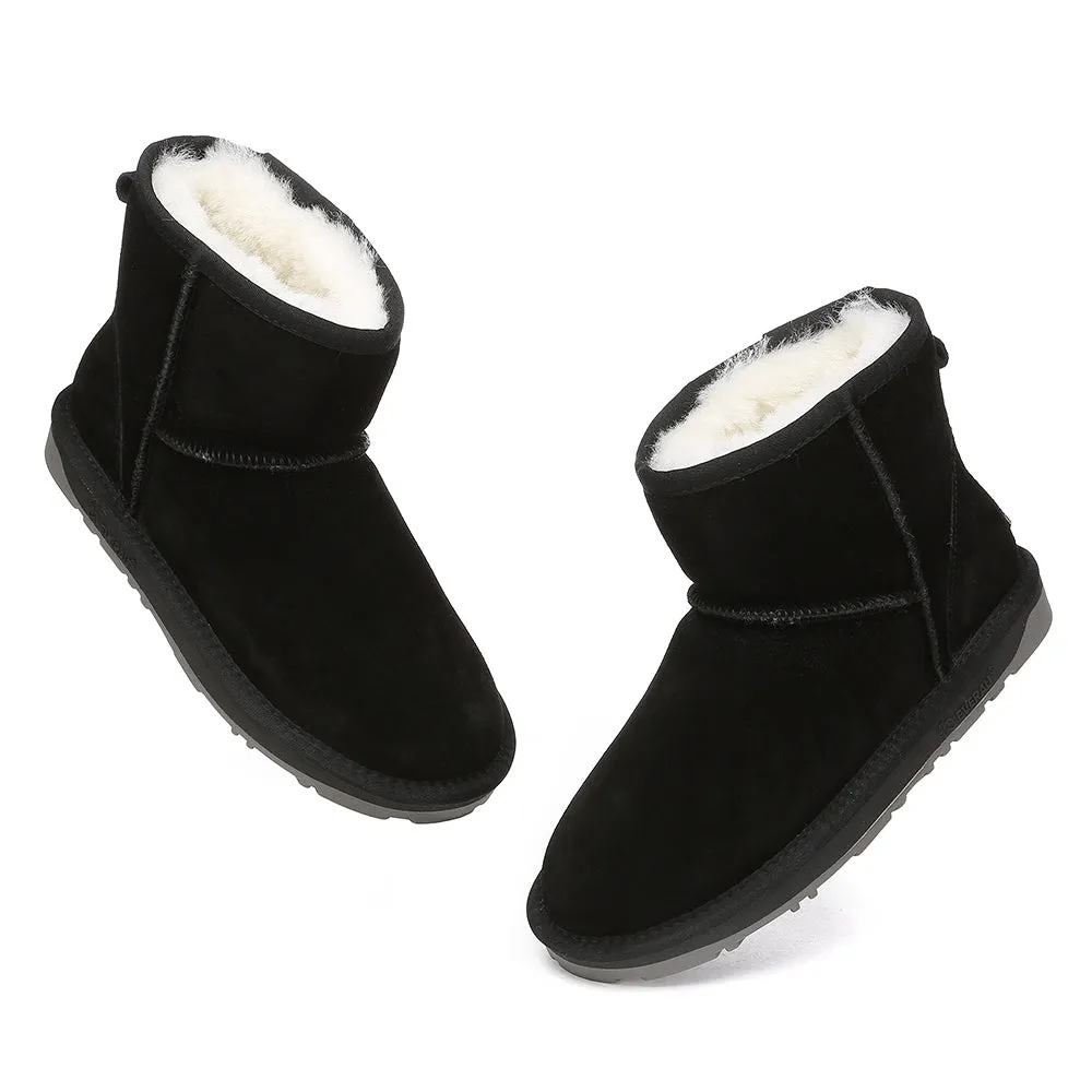 EVERAU UGG Sheepskin Wool Ankle Boots Mini Classic Suede #EA3132