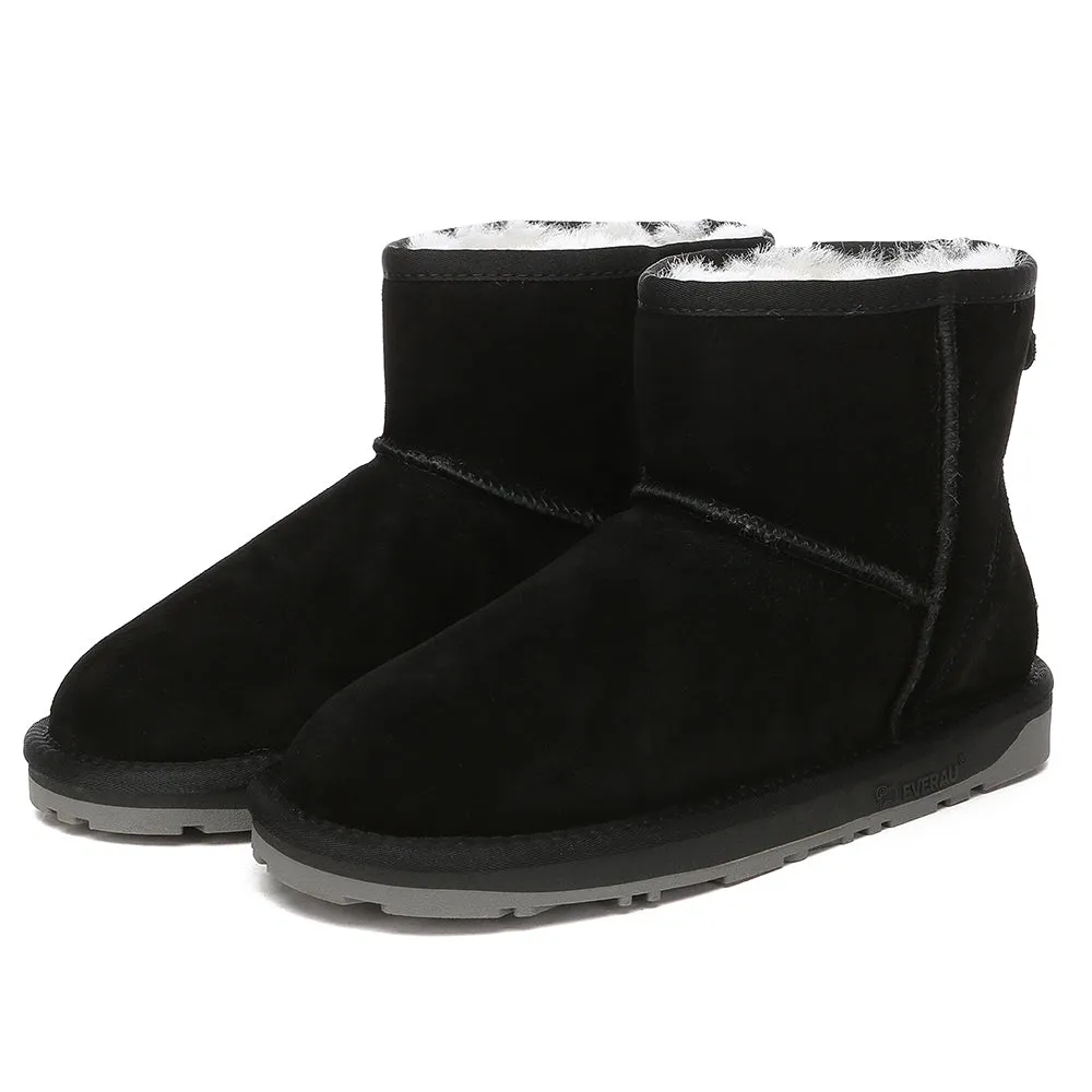 EVERAU UGG Sheepskin Wool Ankle Boots Mini Classic Suede #EA3132