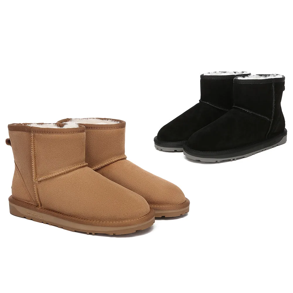 EVERAU UGG Sheepskin Wool Ankle Boots Mini Classic Suede #EA3132