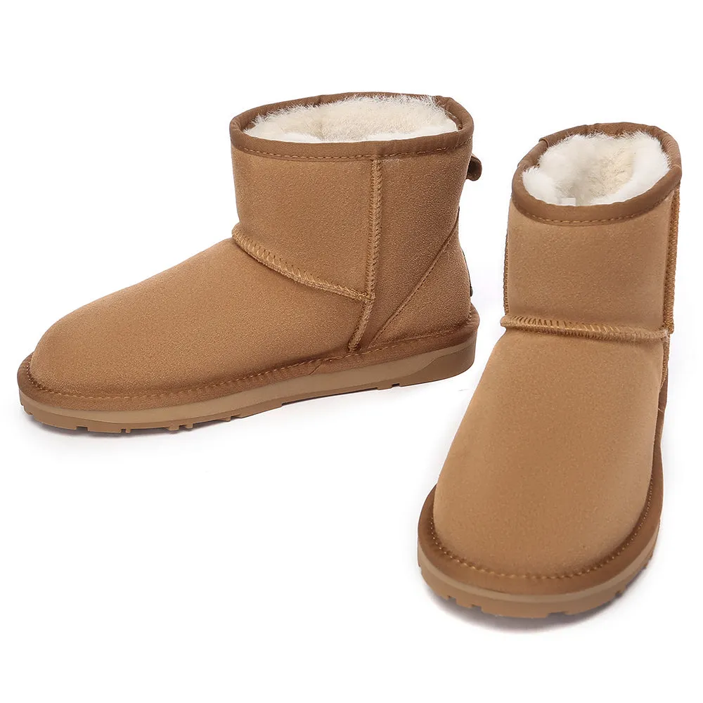 EVERAU UGG Sheepskin Wool Ankle Boots Mini Classic Suede #EA3132