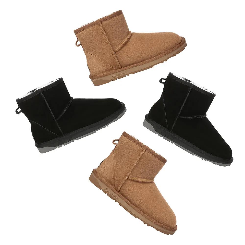 EVERAU UGG Sheepskin Wool Ankle Boots Mini Classic Suede #EA3132