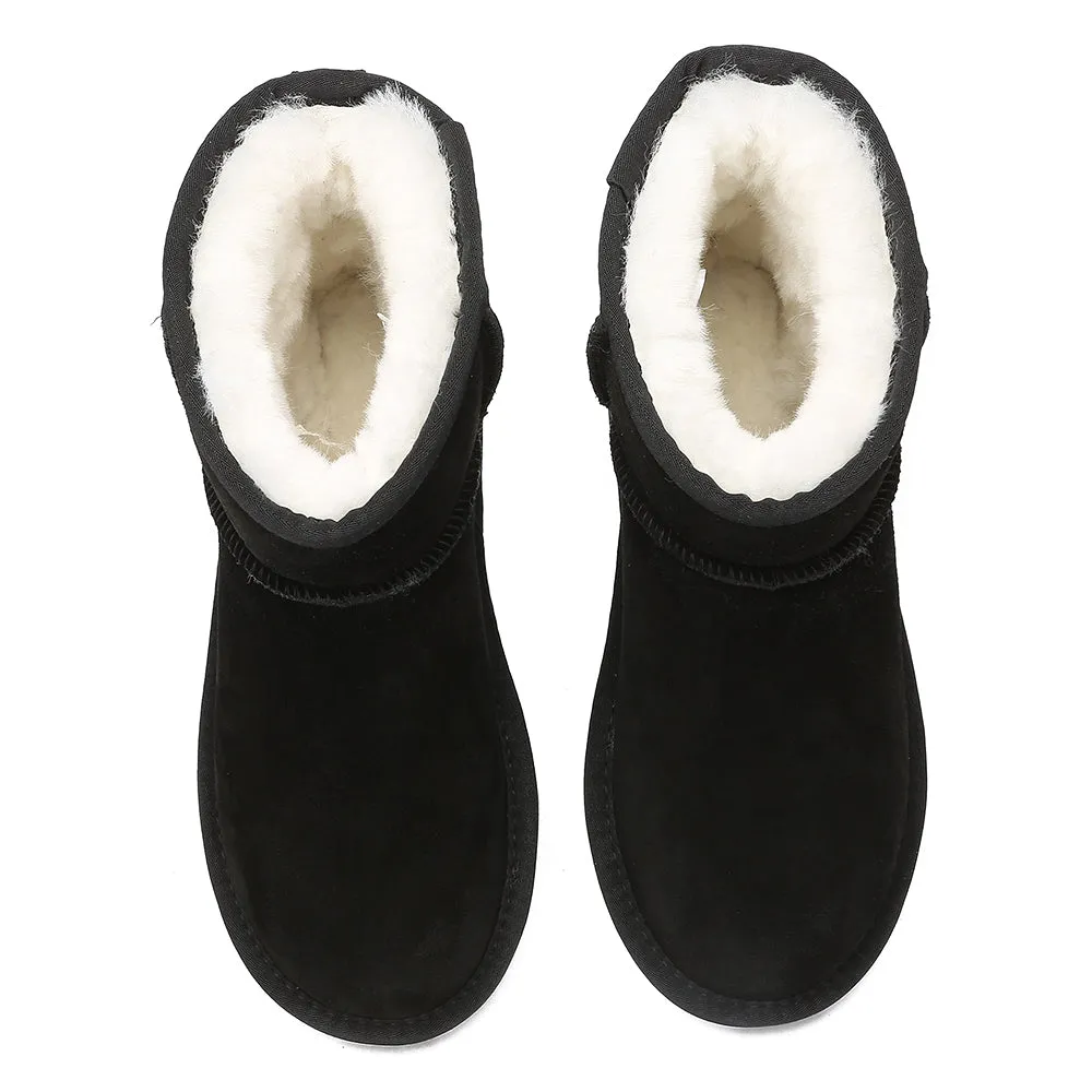 EVERAU UGG Sheepskin Wool Ankle Boots Mini Classic Suede #EA3132