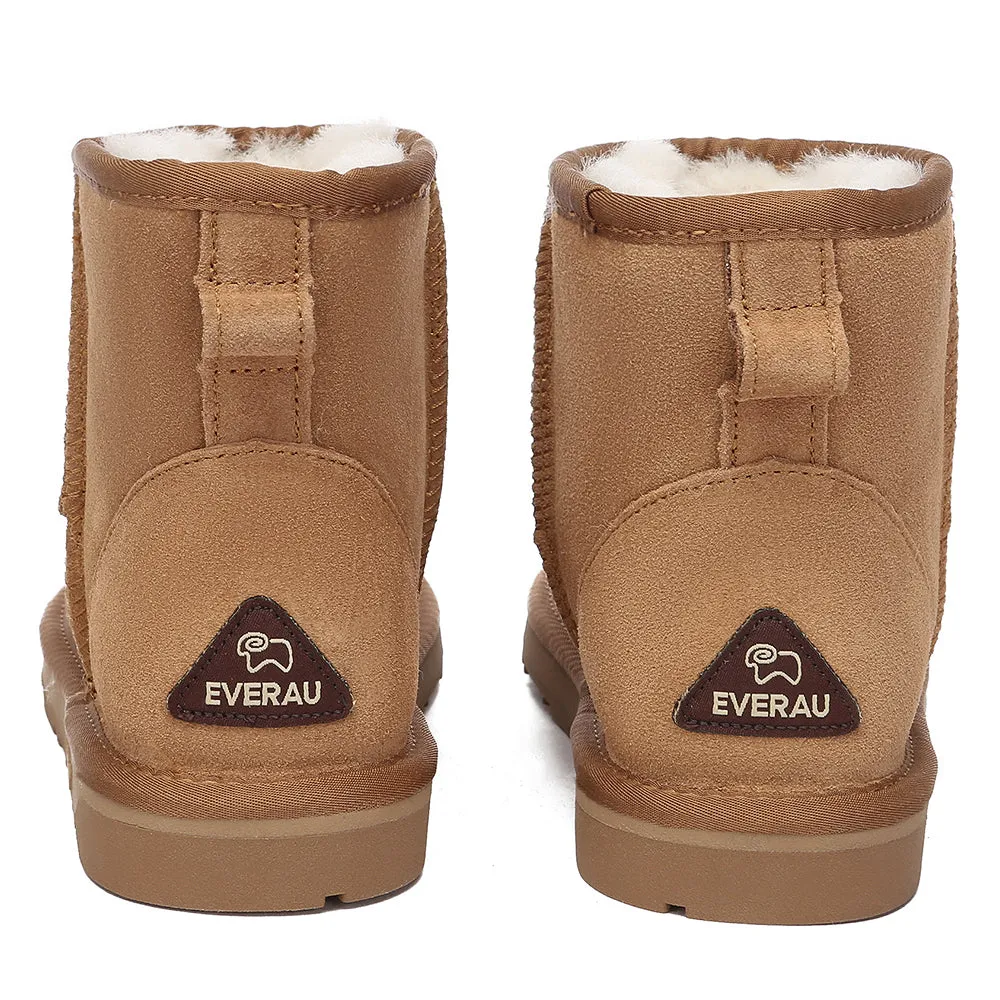 EVERAU UGG Sheepskin Wool Ankle Boots Mini Classic Suede #EA3132