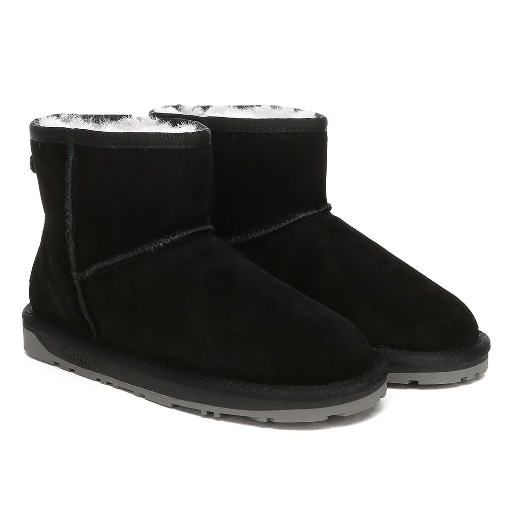 EVERAU UGG Sheepskin Wool Ankle Boots Mini Classic Suede #EA3132