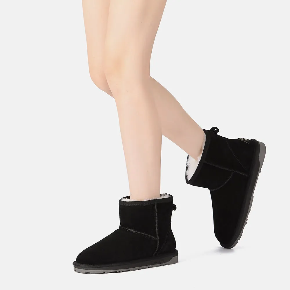 EVERAU UGG Sheepskin Wool Ankle Boots Mini Classic Suede #EA3132