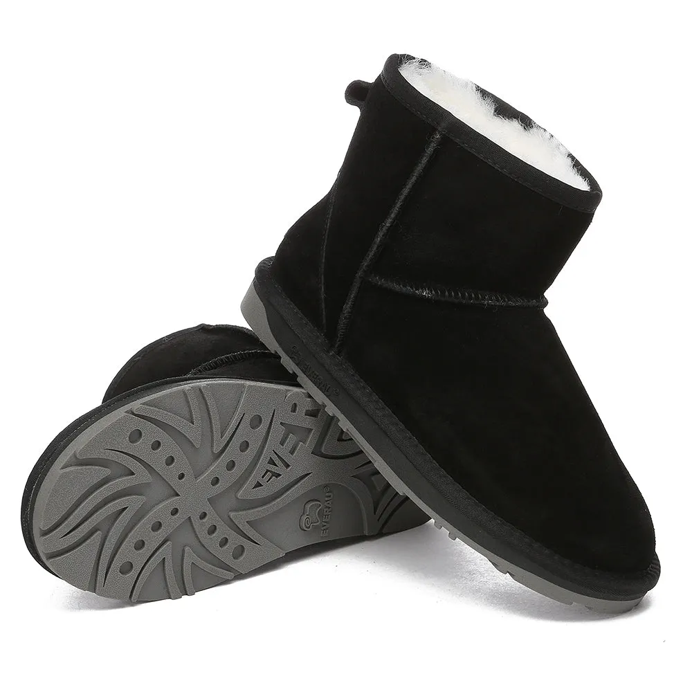 EVERAU UGG Sheepskin Wool Ankle Boots Mini Classic Suede #EA3132