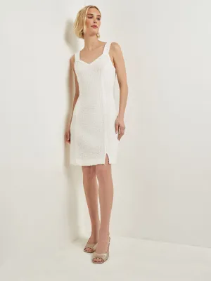 Eyelash Boucle Princess Seam Sheath Dress