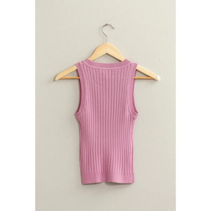 Fae Ribbed Tank Top Mauve