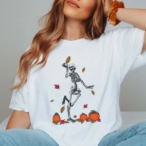 Fall Dancing Skeletons Comfort Color Wholesale Tee - Fast Shipping