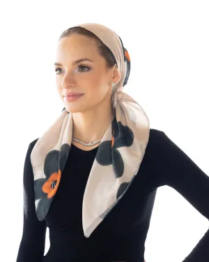 Fall Floral Adjustable Pre-Tied Bandanna with Full Grip