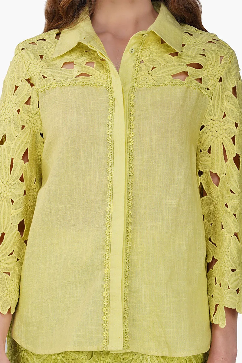 Fall For Neon Floral Lace Shirt