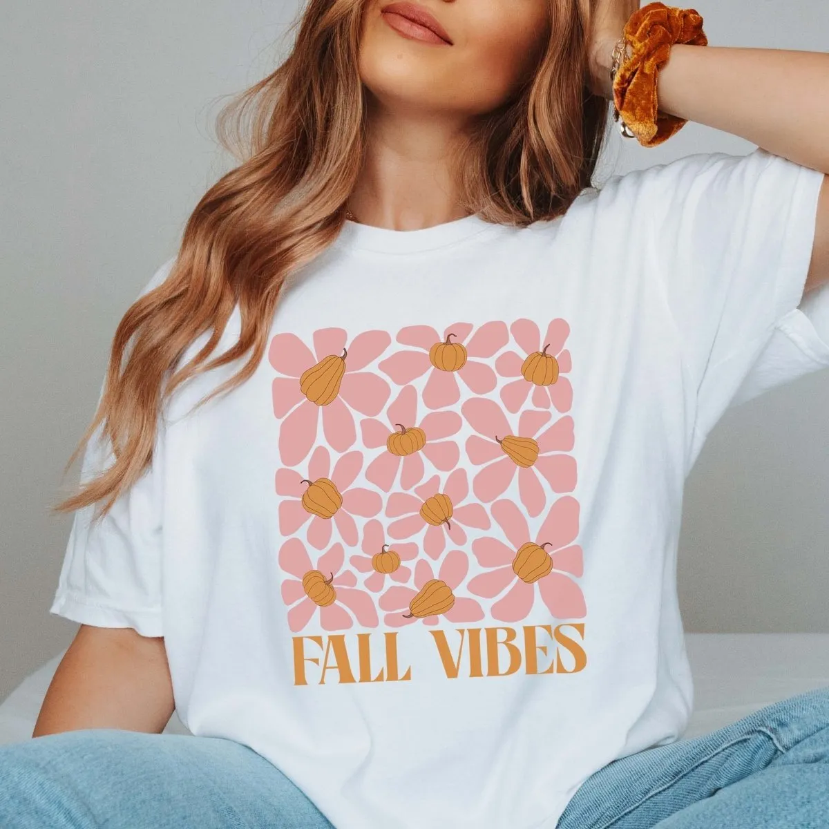 Fall Vibes Art Deco Comfort Color Wholesale Tee - Fast Shipping